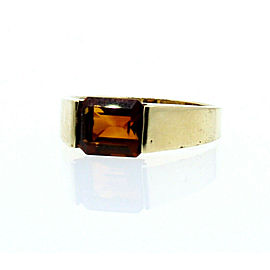 14K YELLOW GOLD LADIES QUARTZ STONE RING SIZE 7.75