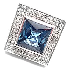 Pasquale Bruni 18k White Gold Diamond London Blue Topaz Large Ring