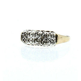 10k Yellow gold Double Row Diamond Ladies Ring Band Size 6