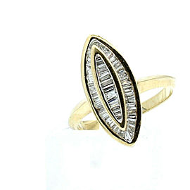 14k Yellow gold 1.5ct Baguette Diamond Ladies Marquis Ring Size 7.5