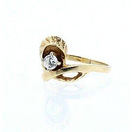 10k Yellow Gold Free Form CZ Ladies Ring Size 6