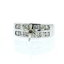 Platinum 1.20ct Round Cut Diamond Mounting Ladies Ring Size 5.75