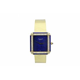 Patek Philippe 3727 18K Yellow Gold Lapis Lazuli Dial and Diamond Bezel RARE