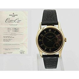 Patek Philippe Calatrava 5000 18K Yellow Gold Black Dial with Papers 35mm