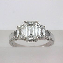 Christopher Designs Crisscut Three Stone Diamond Engagement Ring 3.25 tcw