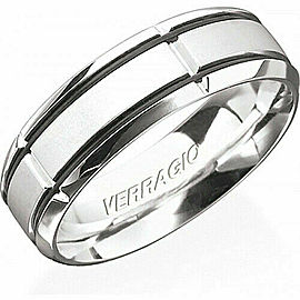 VERRAGIO Platinum In Gauge Men's Wedding Band Ring 10 MM size 10.75 RU7005