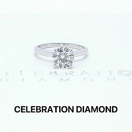 Celebration Diamond Engagement Ring Round 1.59 cts I SI1 14K White Gold GIA