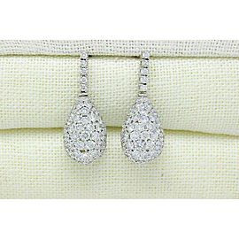 Pave TearDrop Diamond Earrings 6.50 tcw 18K White Gold Top Quality $28,000 Value