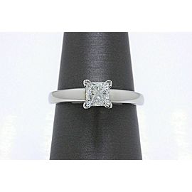 Leo Diamond Engagement Ring Princess Cut 0.71ct 14k White Gold $5,000 Retail