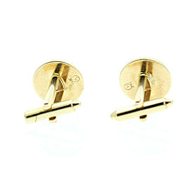 14K YELLOW GOLD ONYX ROUND FORMAL CUFF LINKS SET 3 STUDS