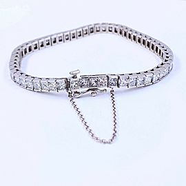 Princess Cut Diamond 12.00 CTW Tennis Bracelet 14K White Gold