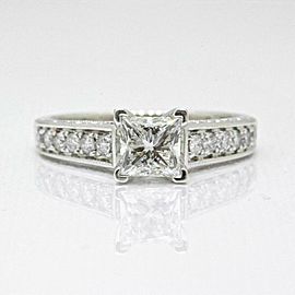 Leo Diamond Engagement Ring Princess Cut 1.48 TCW 14K White Gold $10,000 Retail