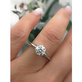 Leo Diamond Engagement Ring Round 1.00 CTS H SI2 14K White Gold $9,000 Retail