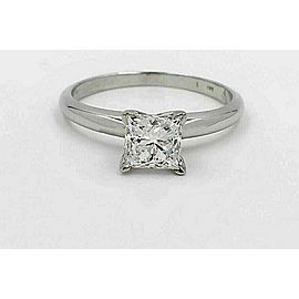 Leo Diamond Engagement Ring Princess Cut 0.98 ct 14k White Gold $8,400 Retail