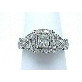 Neil Lane Diamond Engagement Ring Princess 1.38 tcw 14k White Gold $5,600 Retail