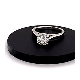 Round Brilliant Cut Diamond 0.92 Carat H I1 GIA Solitaire Engagement Ring