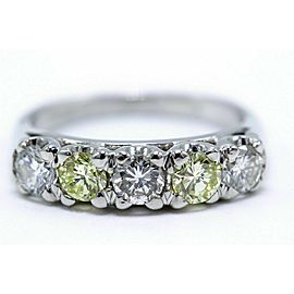 Fancy Light Yellow & White Diamond Wedding Band 1.00 tcw 14k $8,000 Retail