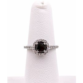 Black Diamond Halo Engagement Ring 1.32 TCW 14K White Gold