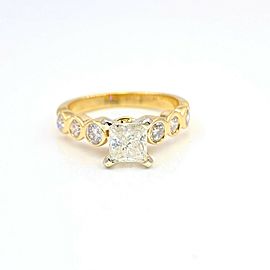 Princess Diamond 1.40 tcw Yellow Gold Engagement Ring