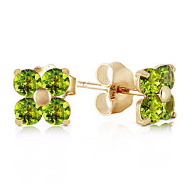 1.15 CTW 14K Solid Gold Epiphany Peridot Earrings