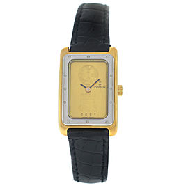 New Ladies Corum Ingot 24.300.21 24K Yellow Gold Steel Quartz Watch