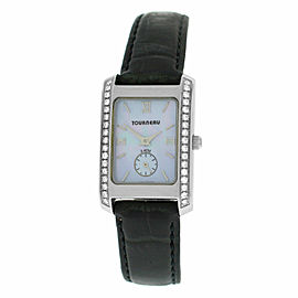 Ladies Tourneau 1064 Diamond MOP Steel Quartz 20MM Watch