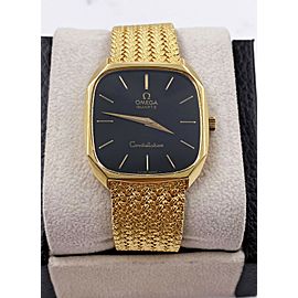 Omega Constellation Black Dial 18K Yellow Gold