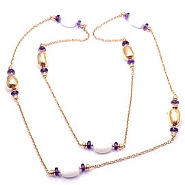 Bvlgari Bulgari Mediterranean Eden Sautoir 18k gold amethyst ceramic necklace