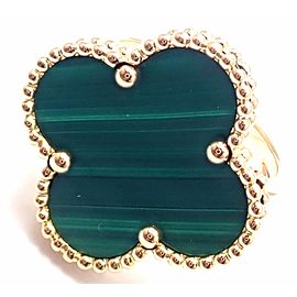 Van Cleef & Arpels Magic Alhambra 18k Yellow Gold Malachite Ring