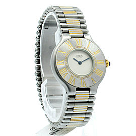 Ladies CARTIER Must De Cartier 21 Steel and Gold Round Dress Watch