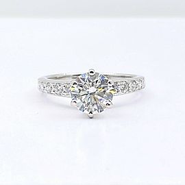 Tiffany & Co Round Diamond with Channel Set Band 1.41 tcw Engagement Ring Plat