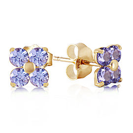 1.15 CTW 14K Solid Gold Stud Earrings Natural Tanzanite