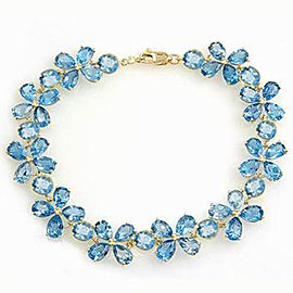 20.7 CTW 14K Solid Gold Bracelets Natural Blue Topaz