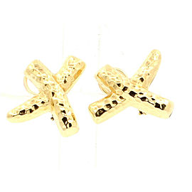 FINE ESTATE 14K YELLOW GOLD "X" EARRINGS 6.6 GRAMS