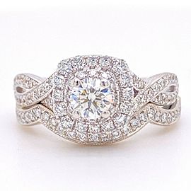 Neil Lane 1.08 tcw Twisted Band Round Diamond Engagement Ring with Diamond Band