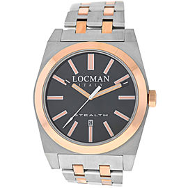 New Locman Stealth Titanium Rose Gold Tone Ref. 201 Men's Quartz 43MM Watch