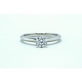 Tiffany & Co Platinum Diamond Engagement Ring Round 0.38 ct E VVS2 $5,000 Retail