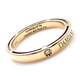 Damiani Brad Pitt 18k Yellow Gold 11 Diamond 3mm Band Ring Sz 7.5