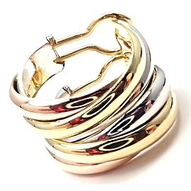 Cartier 18k Tri-Color Gold Medium Size Trinity Hoop Earrings