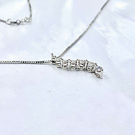 Diamond Journey Pendant 0.20 CT 14K White Gold Necklace