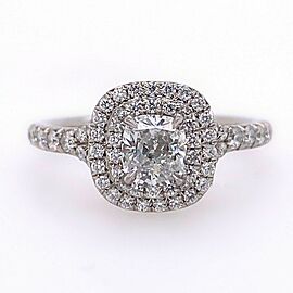 Tiffany & Co Soleste Double Row Cushion Diamond 0.76 tcw Engagement Ring Plat