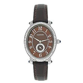 Tourneau Oval 34004-A-BRN Ladies Diamond MOP Steel 27MM Quartz Watch