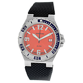 Tourneau Men's Stainless Steel 40MM Date Orange Dial Sport Automatic Watch