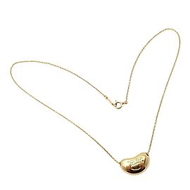 Authentic! Tiffany & Co Elsa Peretti 18k Yellow Gold Bean Necklace