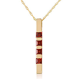 0.35 CTW 14K Solid Gold Necklace Bar Natural Garnet