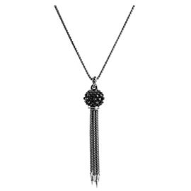 David Yurman 13mm Osetra Cable Berries Hematite & St. Silver Tassel 39N