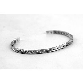 DAVID YURMAN STERLING SILVER TITANIUM GRAY 4mm CUFF BRACELET SZ L 42B NEW UNISEX