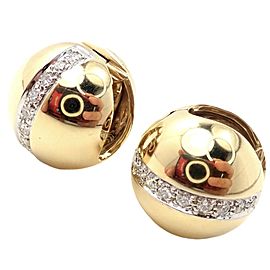 Pomellato 18k Yellow Gold Diamond Globe Hug Earrings