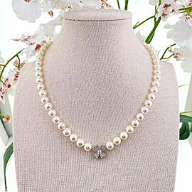 Tiffany & Co. Floret Flourishes Collection Pearl Platinum and Diamond Necklace