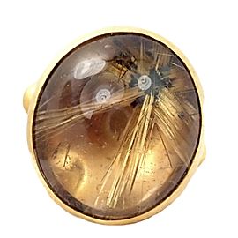 Gurhan Hammered 24k Gold Rutilated Quartz Ring sz 6